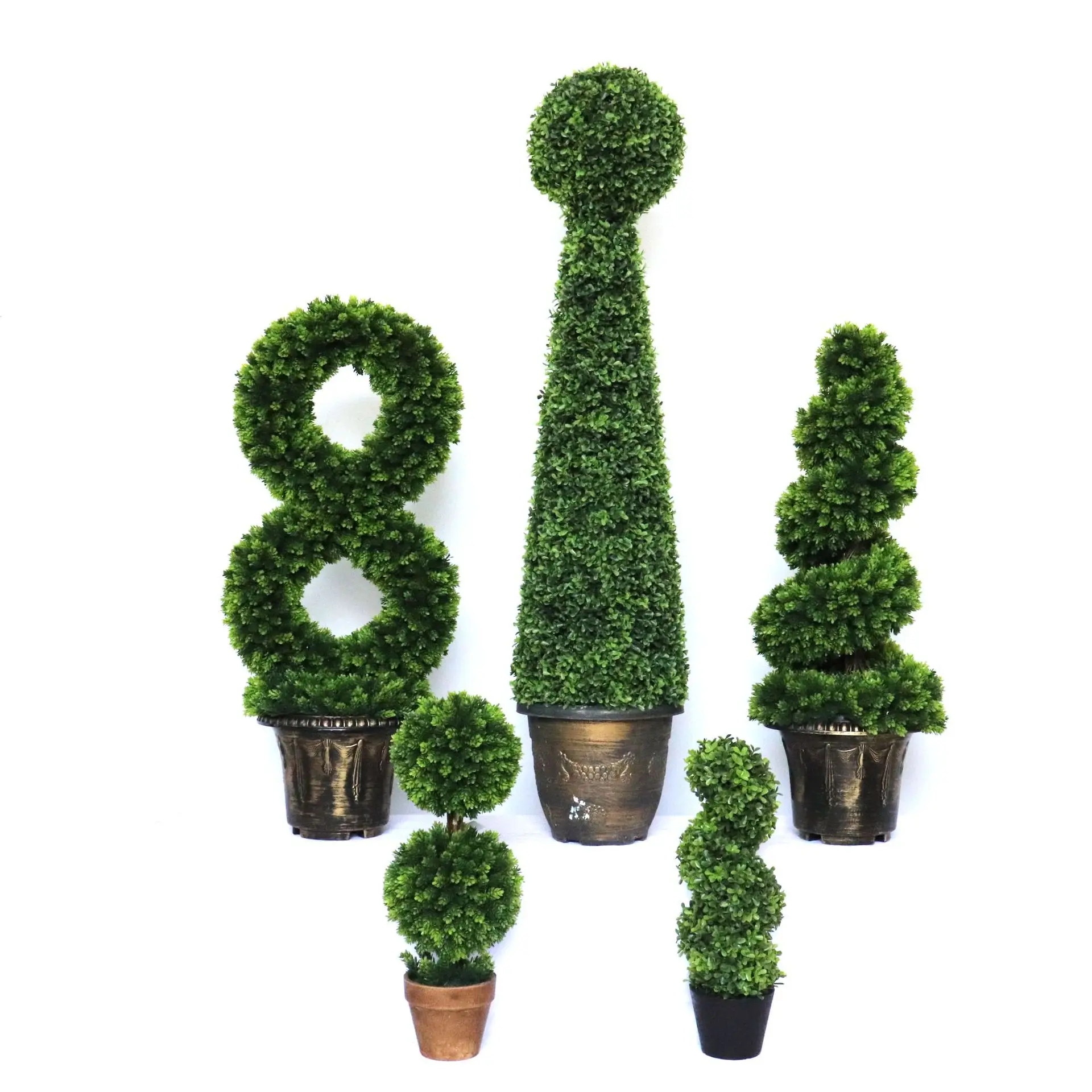 Hot Sale 3ft 4ft 5ft 6ft 7ft Leaves Bonsai Faux Boxwood Plant Tower Green Ball Topiary Artificial Trees for wholesale Factory