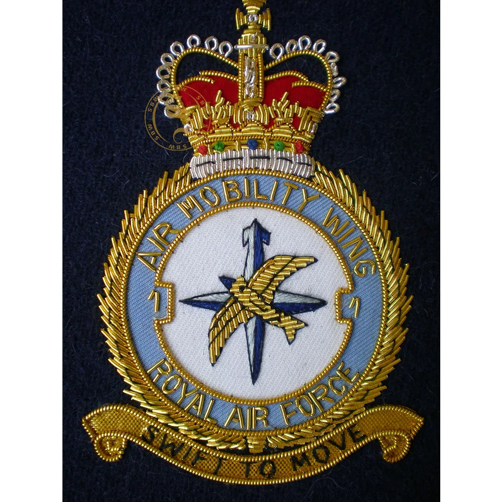 Sweden Officer Badge Customized Bullion Wire Embroidered Badge Hand Embroidered Service Badges