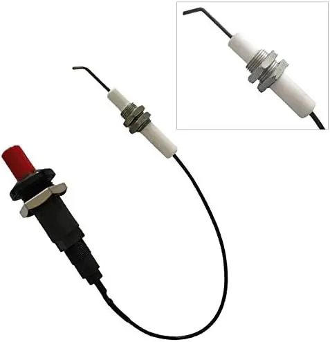 Button Piezo Igniter Kit Gas Gril,Heater Safety Kit Thermocouple 11.8 inches (30 cm) Piezo Spark Ignition Set Thermocouple
