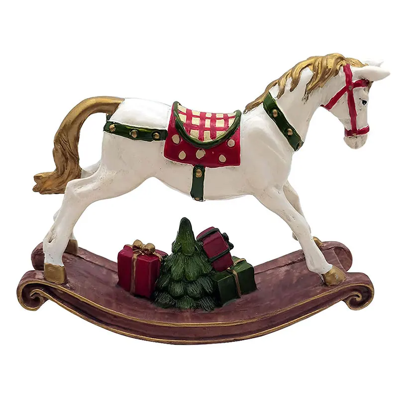Hand Made and Painted Resin Rocking Horse Figurines Statues