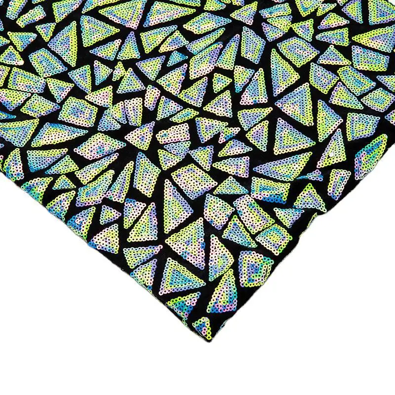 in stock 100% polyester george shiny stretch sequin embroidery evening birthday gown material glitter glued mesh sequin fabrics