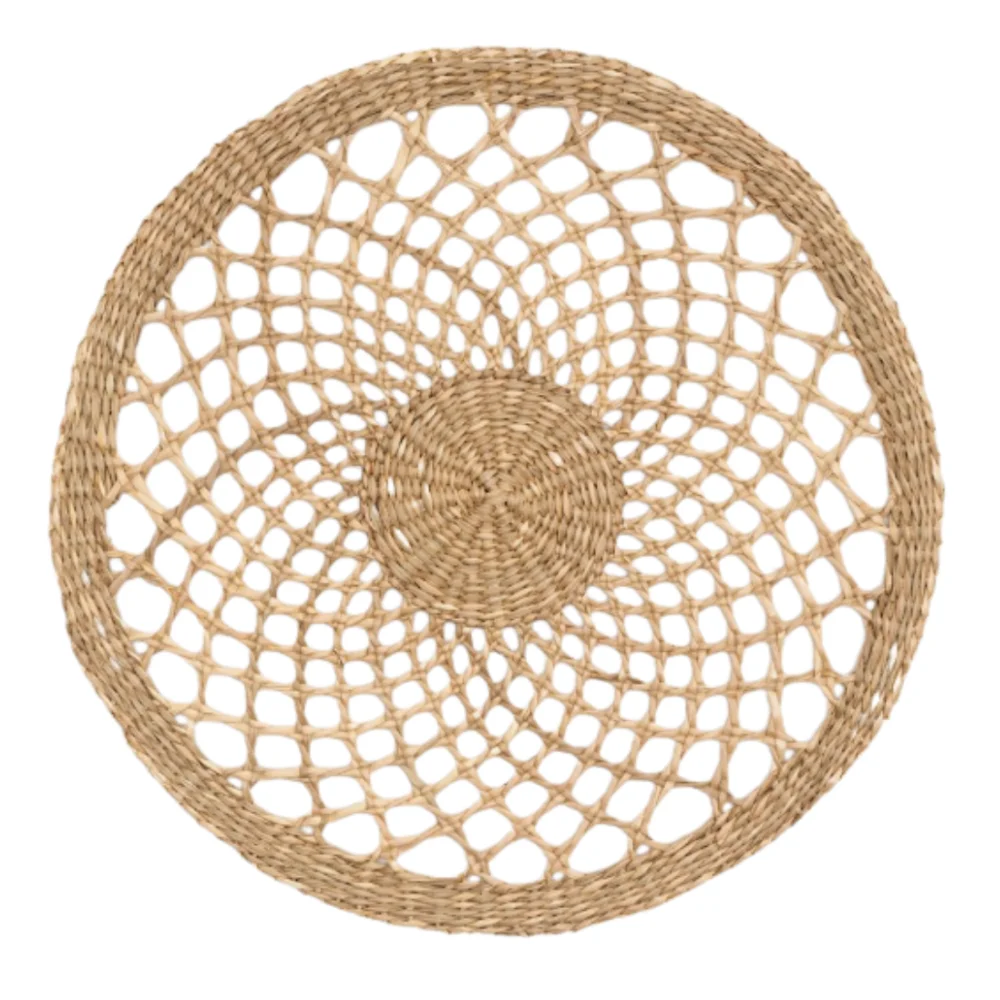 Table Decoration & Accessories Minimalist Handicraft Products Round Shape Water Hyacinth/Seagrass Wall Decor Place Mat