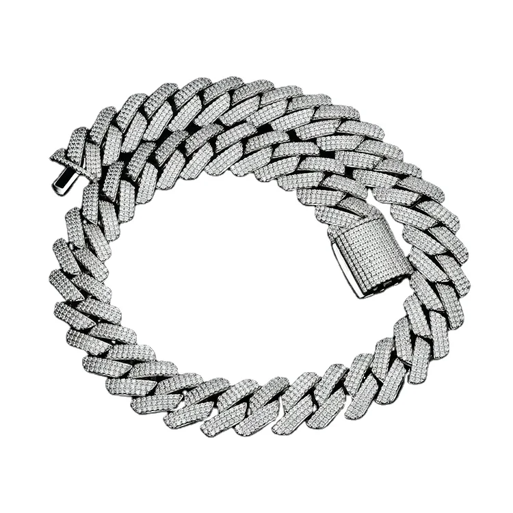 IGI Certified Round Brilliant Cut Natural and Lab Grown Yellow Gold Real Diamond Cuban Link Chain from Indian Manufacturer