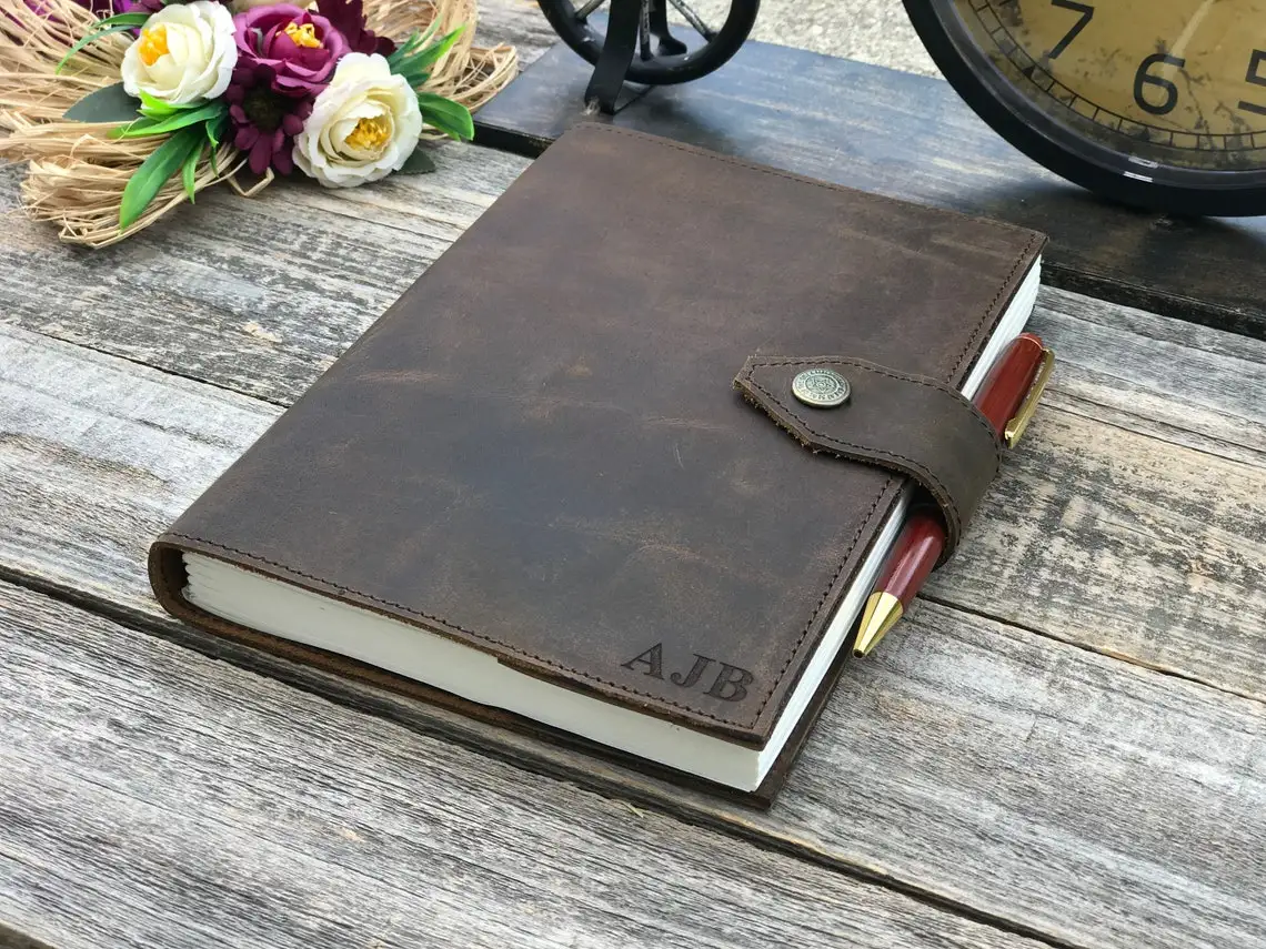 Genuine vintage Leather Journal refilleable Notebook Diary or sketch book or with lined/unlined paper notepads A5 size journals