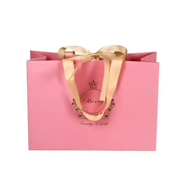 Christmas Packing Craft Shopping White Cardboard Paper Bag Custom Packaging Paper Gift Bags