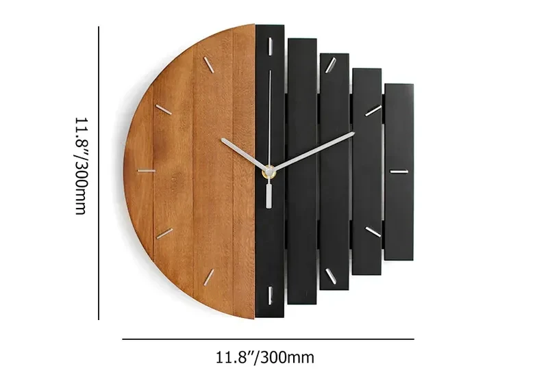 Japandi Rustic Abstract Wood Wall Clock For Living Room Home Hanging Artistic Decor