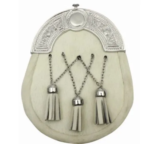 High Quality Custom Made Full Dress Bagpiper Sporran Highland Dress Metal Cantle Sporrans Fur Material Wholesale Bulk Packaging