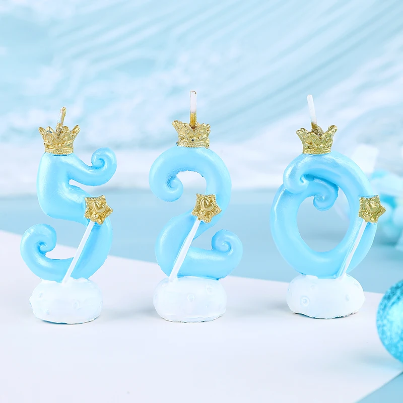 Digital Candles Baby Shower Happy Birthday Cake Topper Unicorn Party Birthday Cake Decor High-grade Crown Birthday Personalized