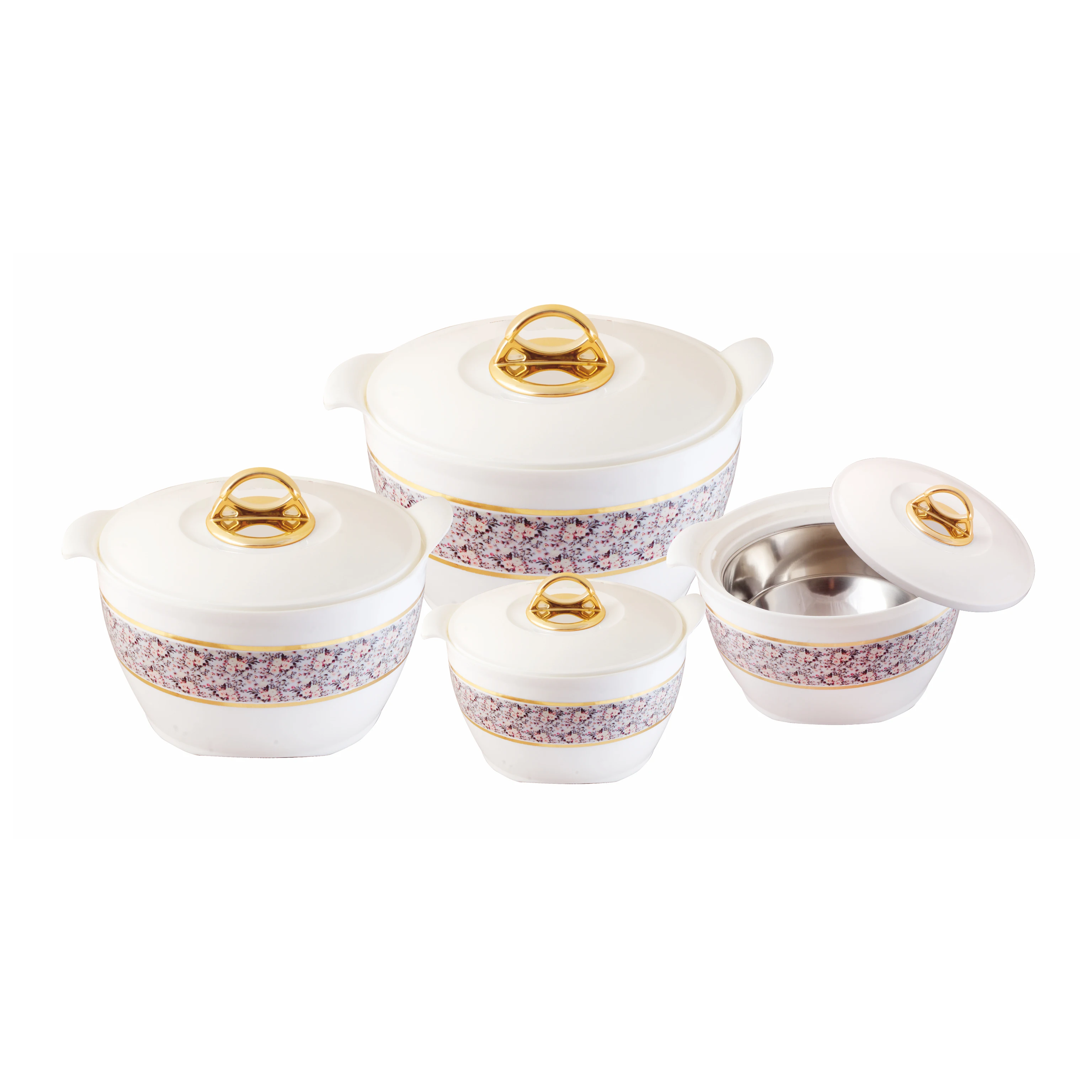 Top Quality Plastic Thermal Insulated Saturn Hot Pot Casserole 4 PC Set For Buffet Catering