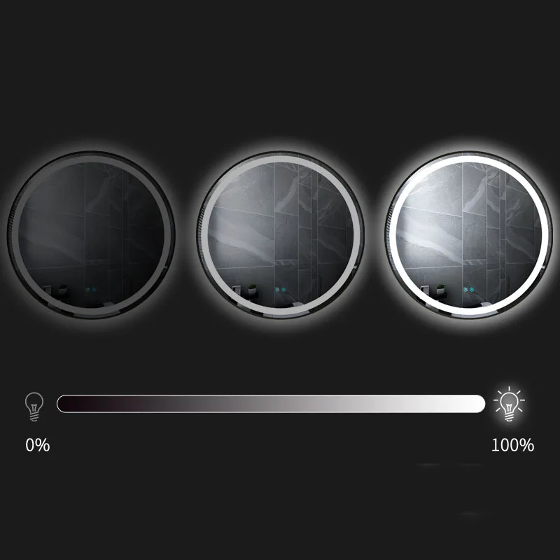 Bluetooth stepless dimming makeup toilet touch defogging circle mirror lamp led indoor modern wall lamps smart home lights