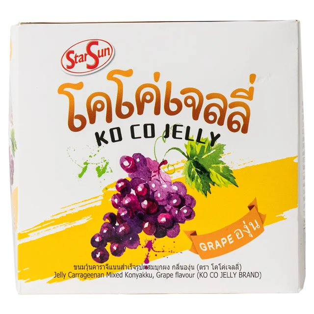 High Quality Ko Ko Jelly 35g. Grape Flavor Jelly Carrageenan Mixed Konyakku Product of Thailand
