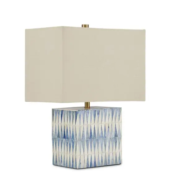Nadene Blue & White Table Lamp Bone Inlay Table Lamp, Blue/White Manufacture From India By GOD GRACE OVERSEAS