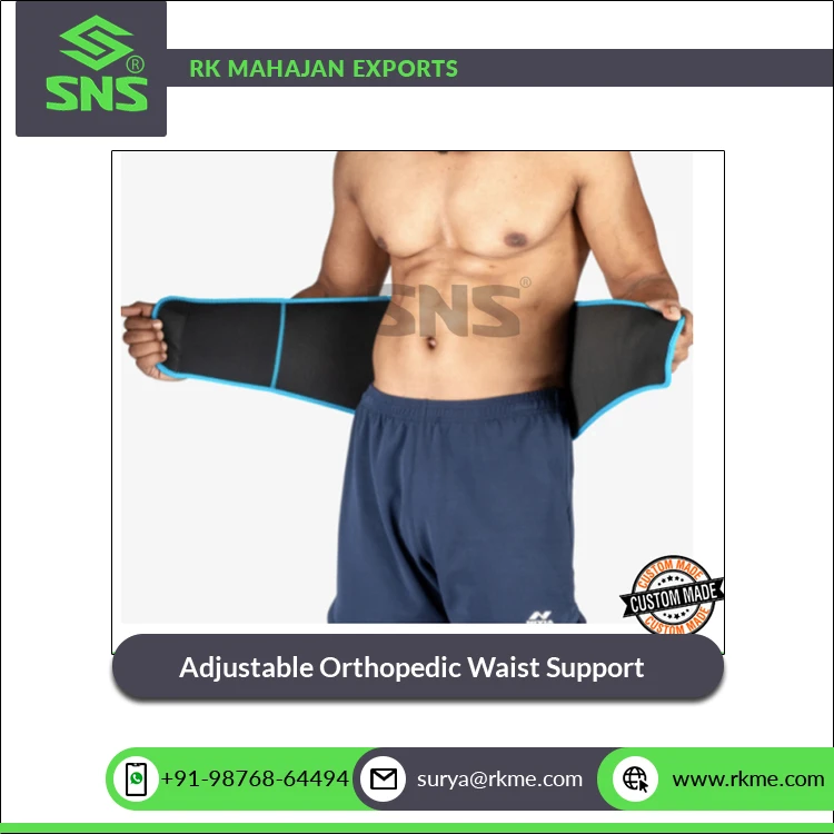 Premium Quality High Durability Neoprene Material (Junior & Senior) Sizes Adjustable Orthopedic Waist Support Contoured Shape