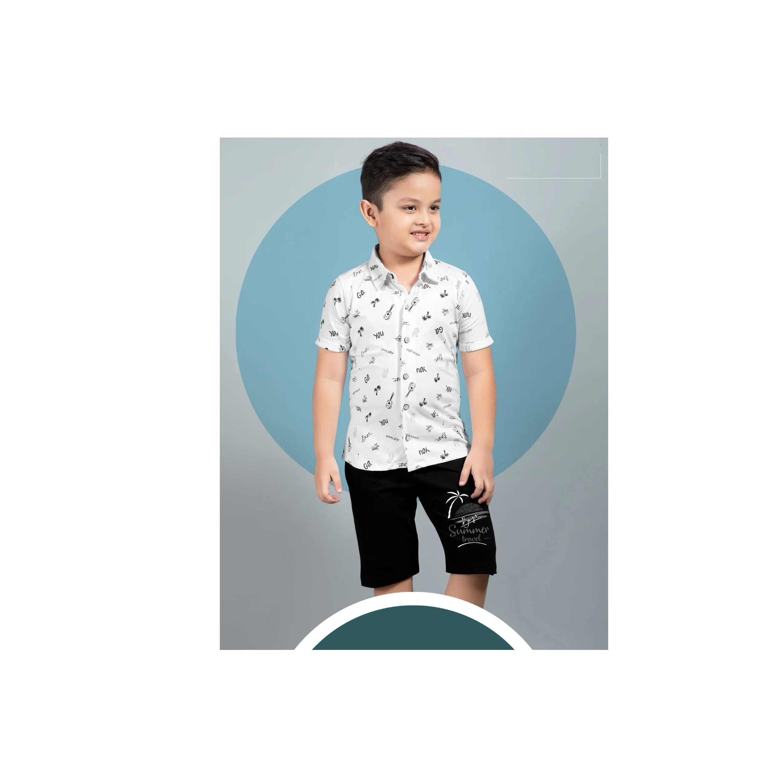 New Arrival Short Sleeves Pent Shirt for Boys T Shirt with Printing Process Baby Boy Clothes T Shirts from India