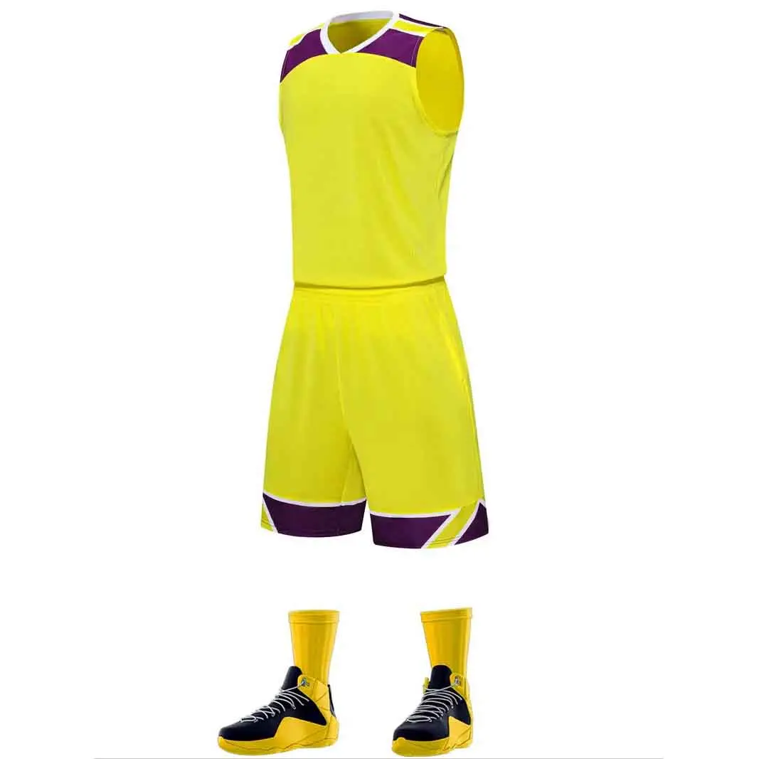 Basketball suit for men printed absorbent breathable student sports game jerseys league Bsci Polyester Wholesale Sportswear
