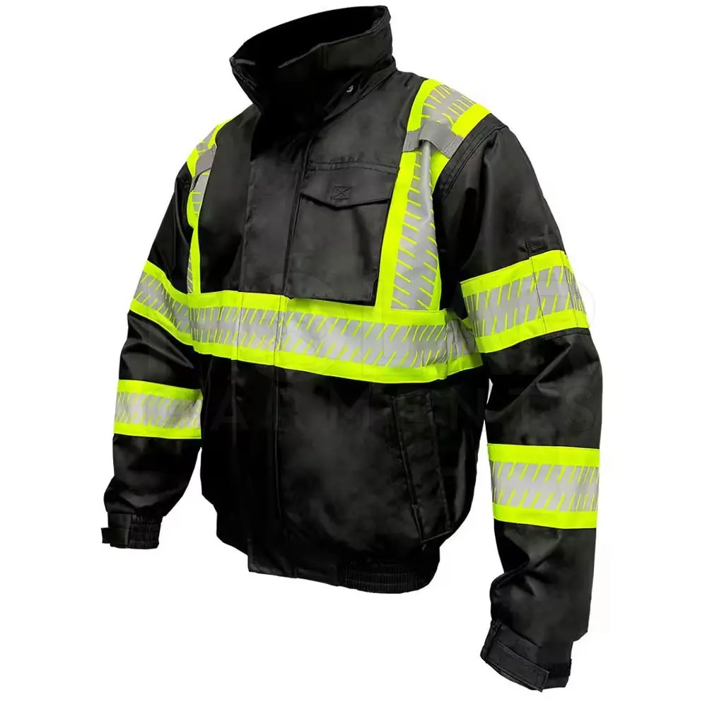 Hi Vis с логотипом куртки для продажи хорошего качества на заказ Высокая Видимость полный рукав куртка безопасности желтый