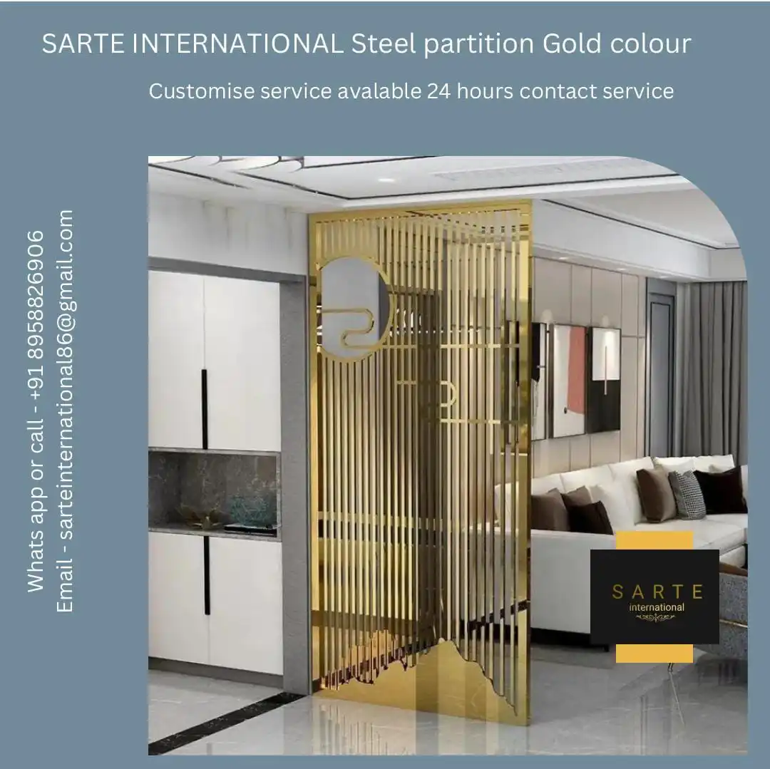 Screen Decorative Metal Screens Balcony  Laser Cut Design Room Divider Luxury Metal Partition Wall Villa Stainless Steel