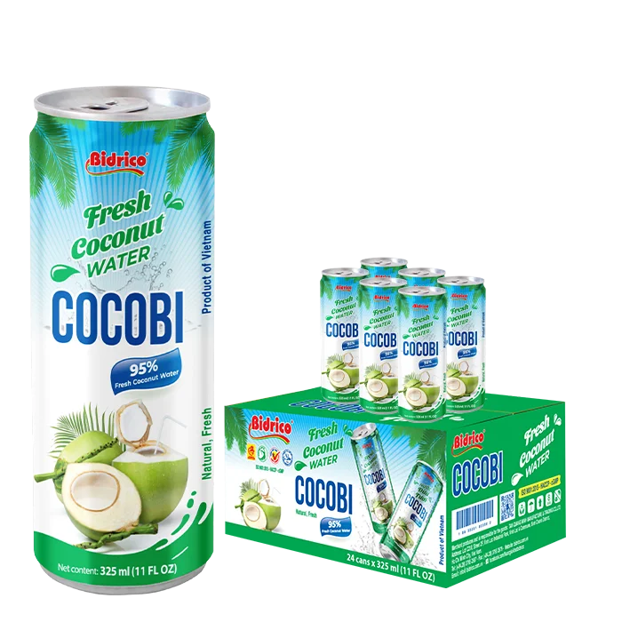 OEM Custom Sticker Fresh Coconut Water from Vietnam 325ml Can Fresh Natural Coconut Water From Vietnam Company