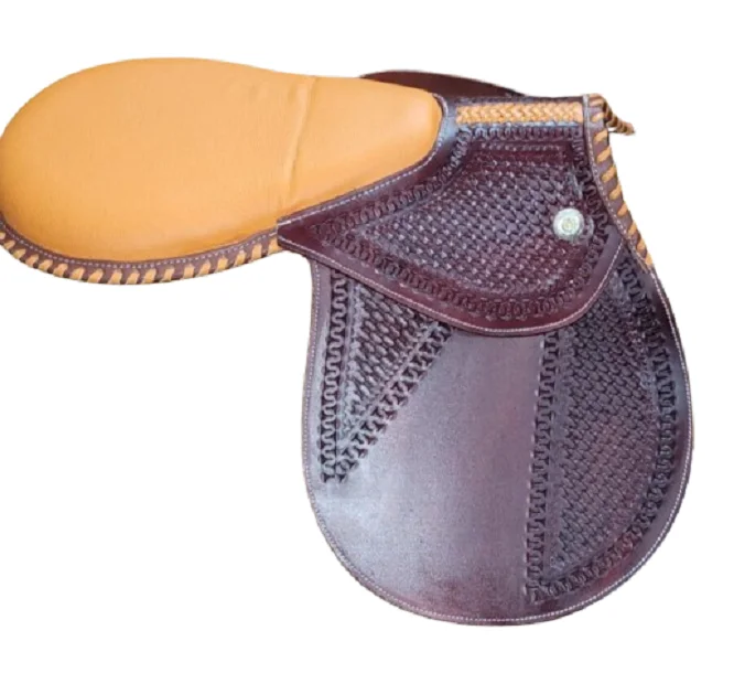 New Design Best Selling High Quality Real Leather Horse Racing Saddles Tooling And Carving exercise Saddle