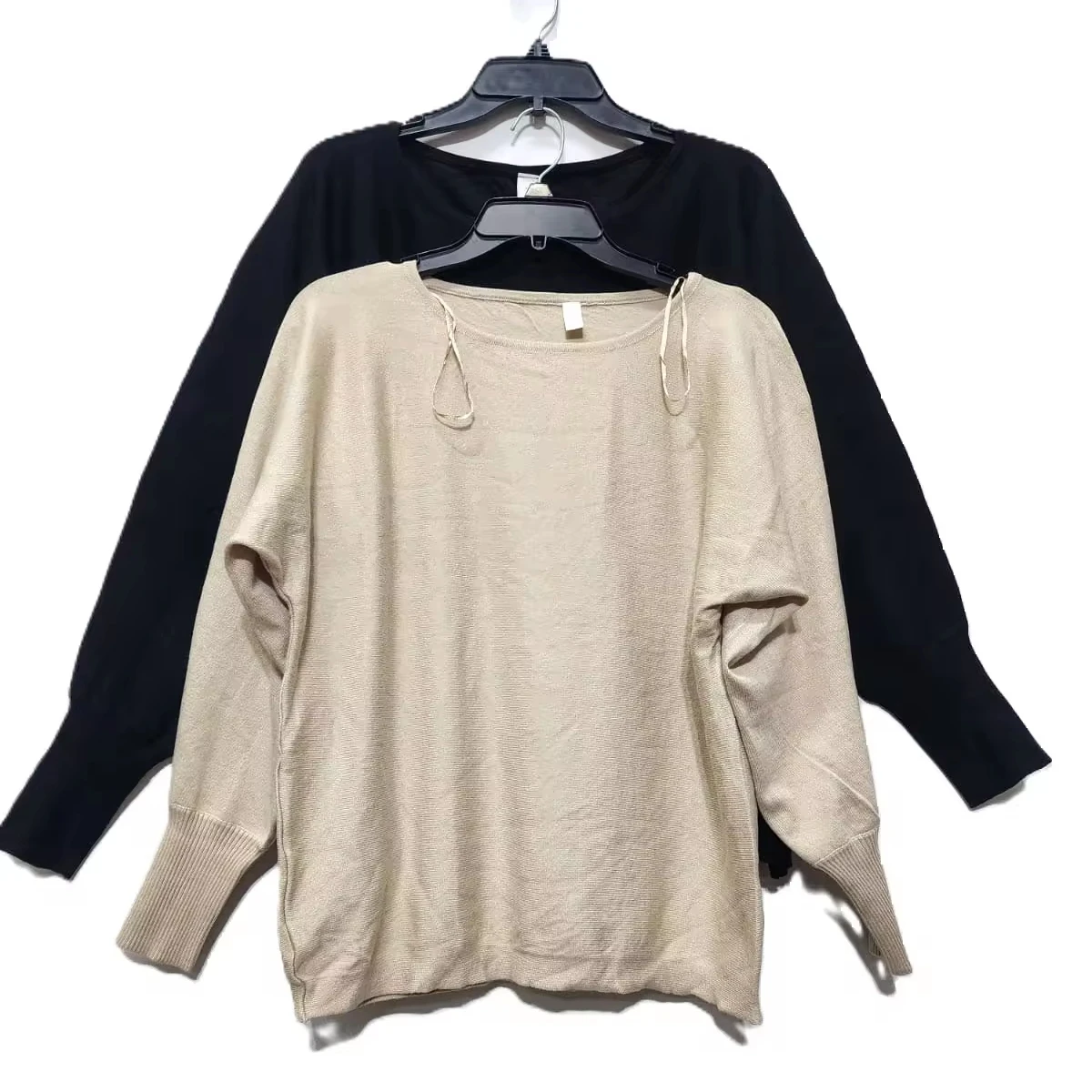 Top Selling High Quality Ladies Sweater Long Sleeve Pullover Boat Neck Knitted Sweater Custom Branded Labels Surplus