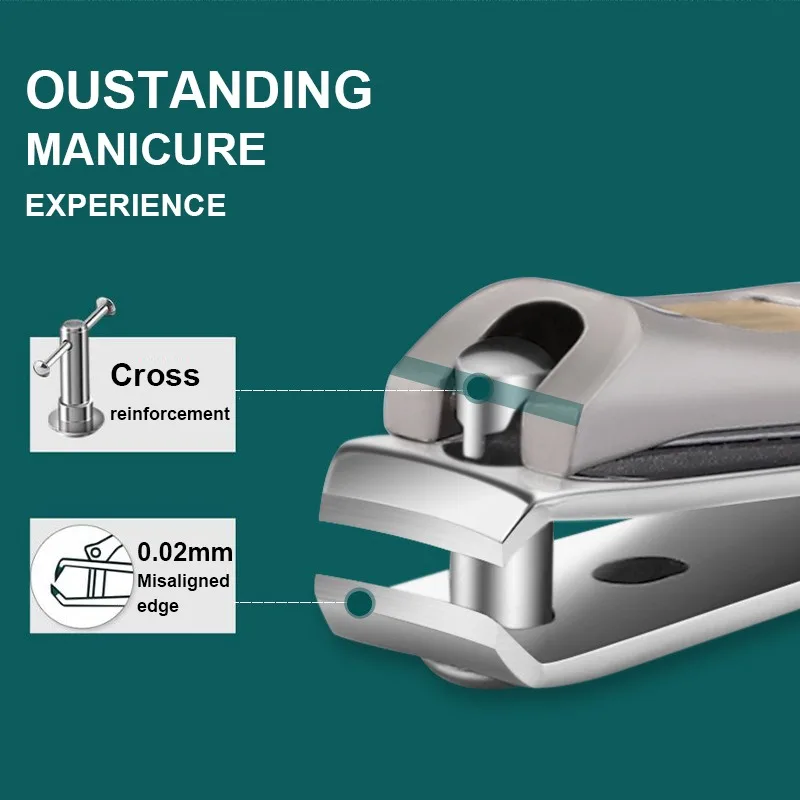 Nail Trimmer Pedicure Scissor Nail Clippers Stainless Steel Anti Splash Fingernail Cutter Manicure Tools Bionics Design