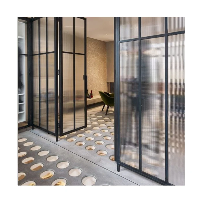 Factory price clear rib patterned glass partition for indoor and outdoor patterned glass for door glass