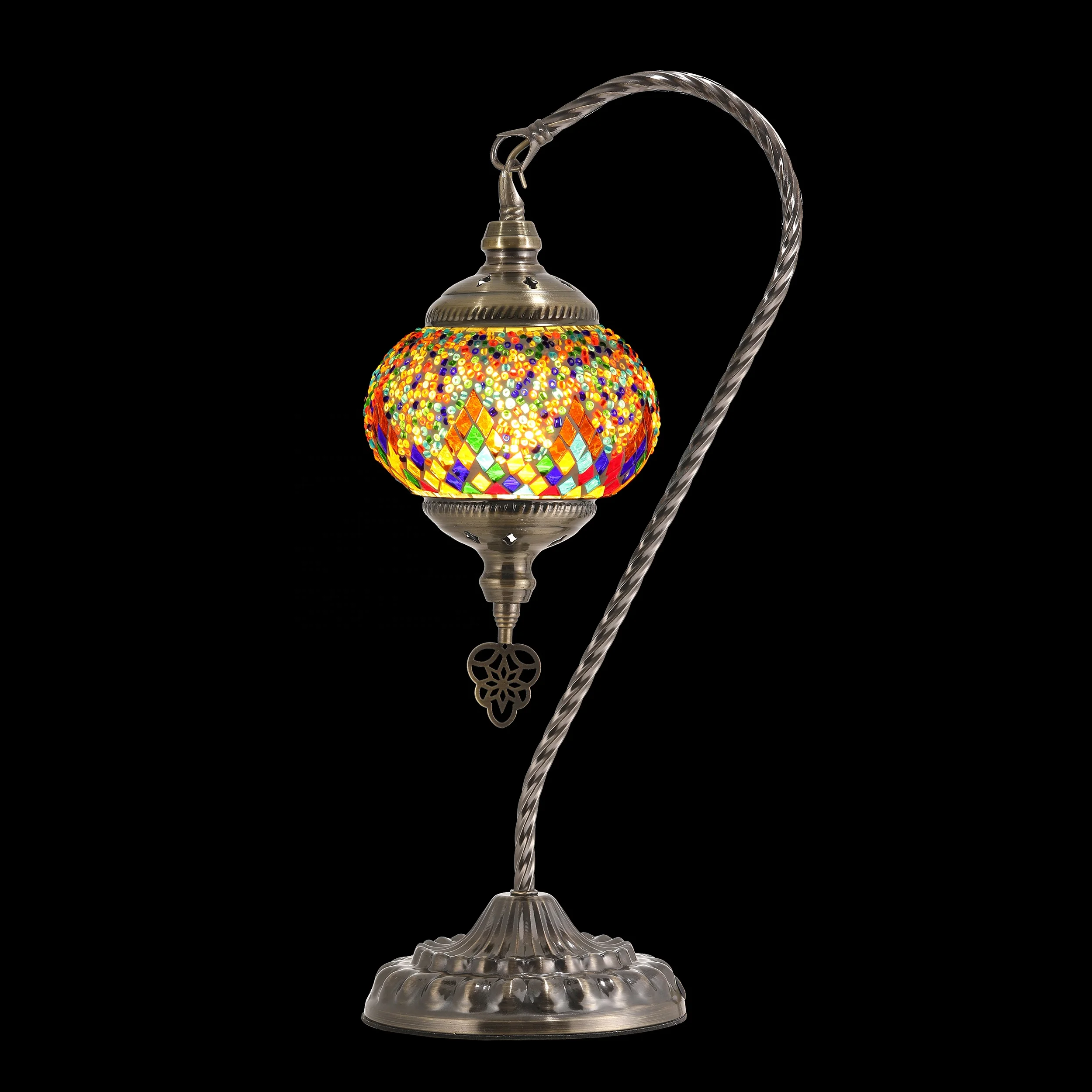 Marrakech Handmade Colorful Mosaic Table Desk Bedside Night Light Turkish Moroccan Style Swan Neck Lamp
