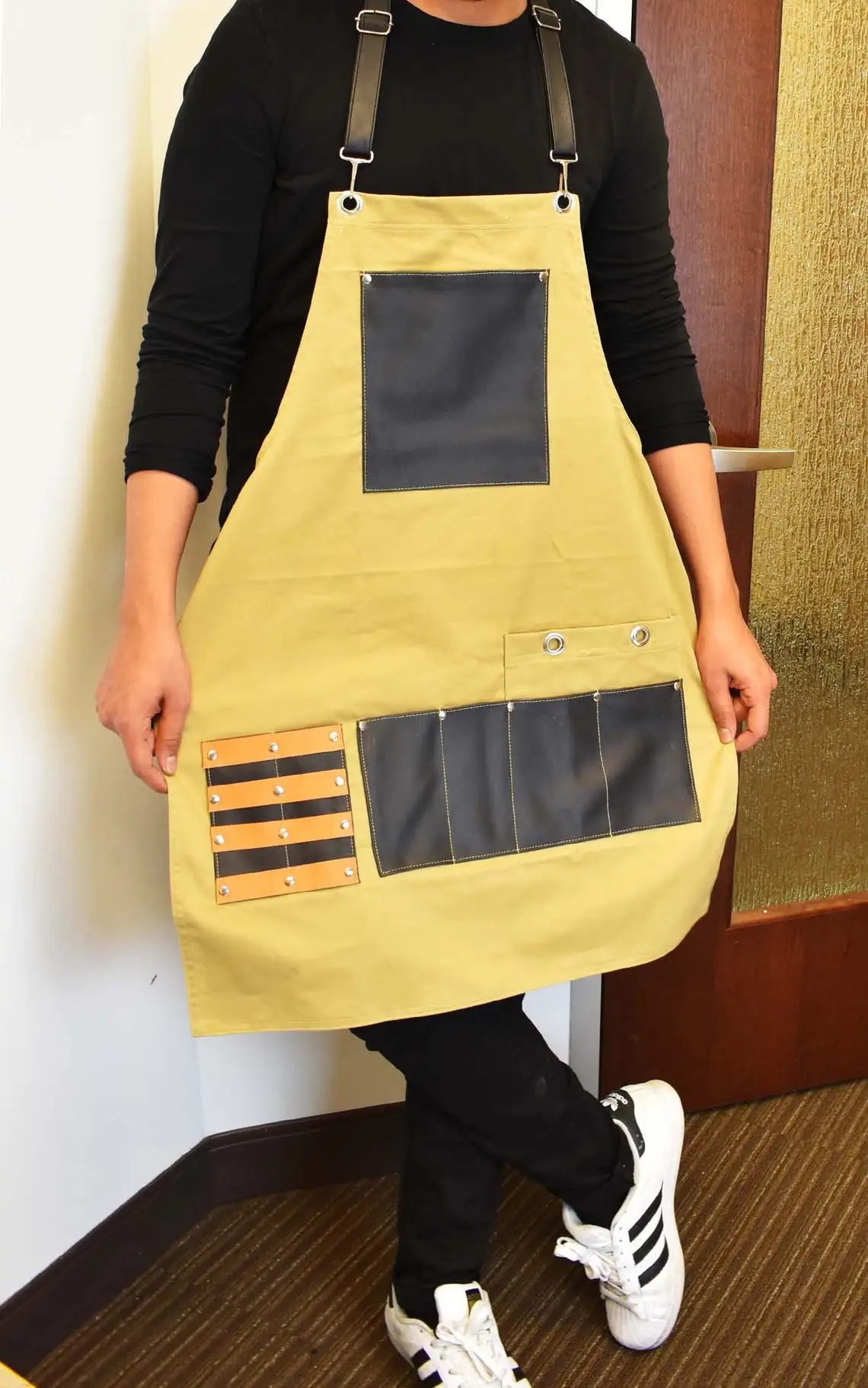 Barber Salon Apron |  Salon Hairdressers Professional Barber Cutting Tools Scissors Combs Razor Holder Adjustable Size Apron