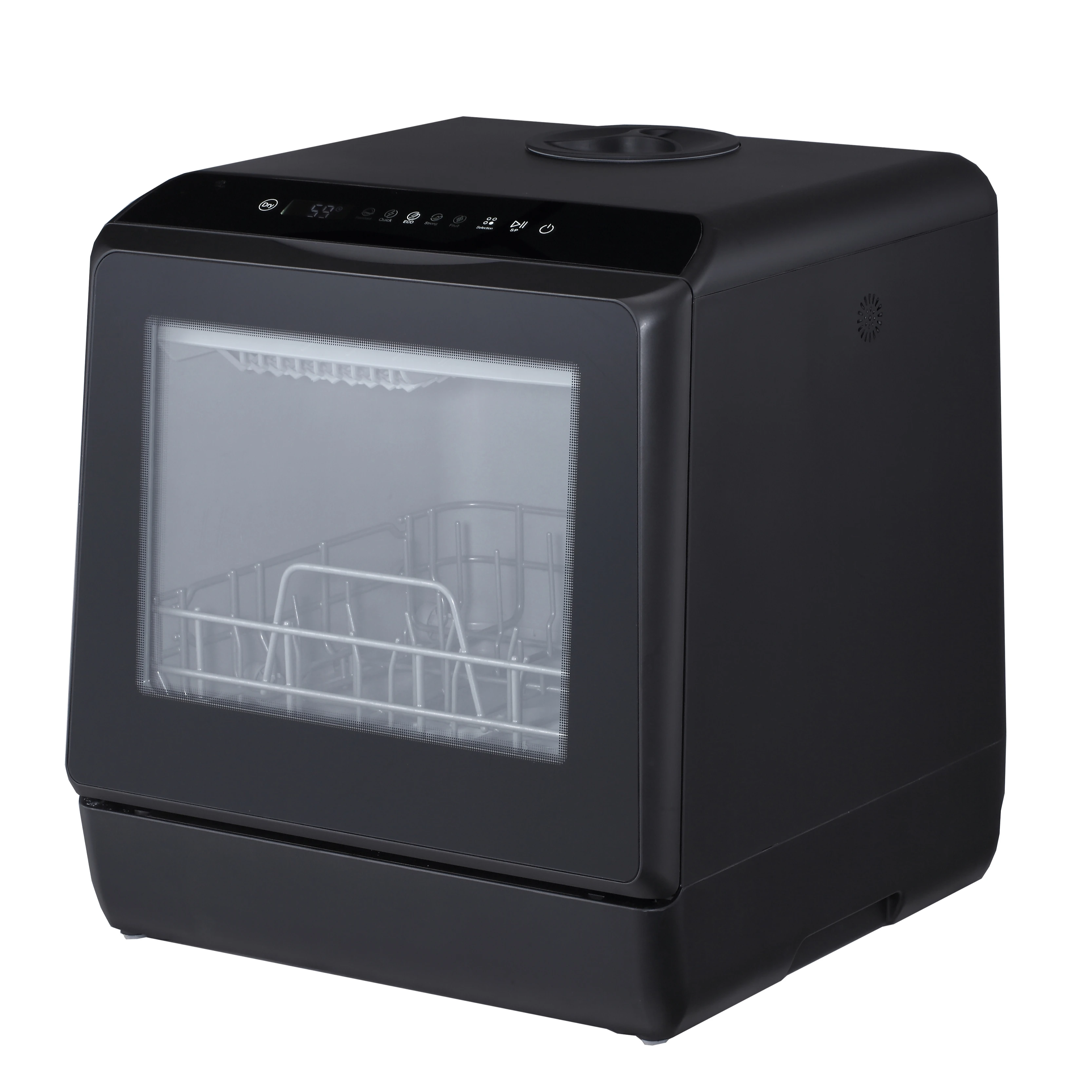 4 Sets Home Use Automatic Compact Dishwasher Electric Control Countertop Table Top Mini Dishwasher for Kitchen Black Carton 220