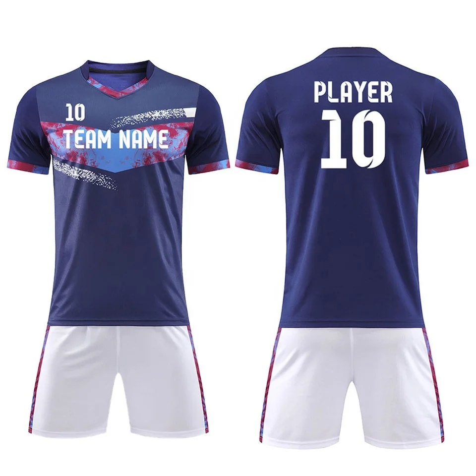 2022 2023 Customized Original Jerseys Soccer Shirts Sports Uniforms Set Sublimation 100% Polyester Quick Dry Bulk Soccer Wear