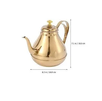 Custom Design Available brass tea pot with script etching kitchen & tabletop Coffee & Tea Sets