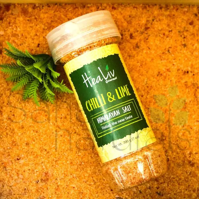 Chilli & Lime Himalayan Pink Salt Pakistan HeaLiv Gourmet Flavored Collection 200gms Salt Shaker Premium Quality