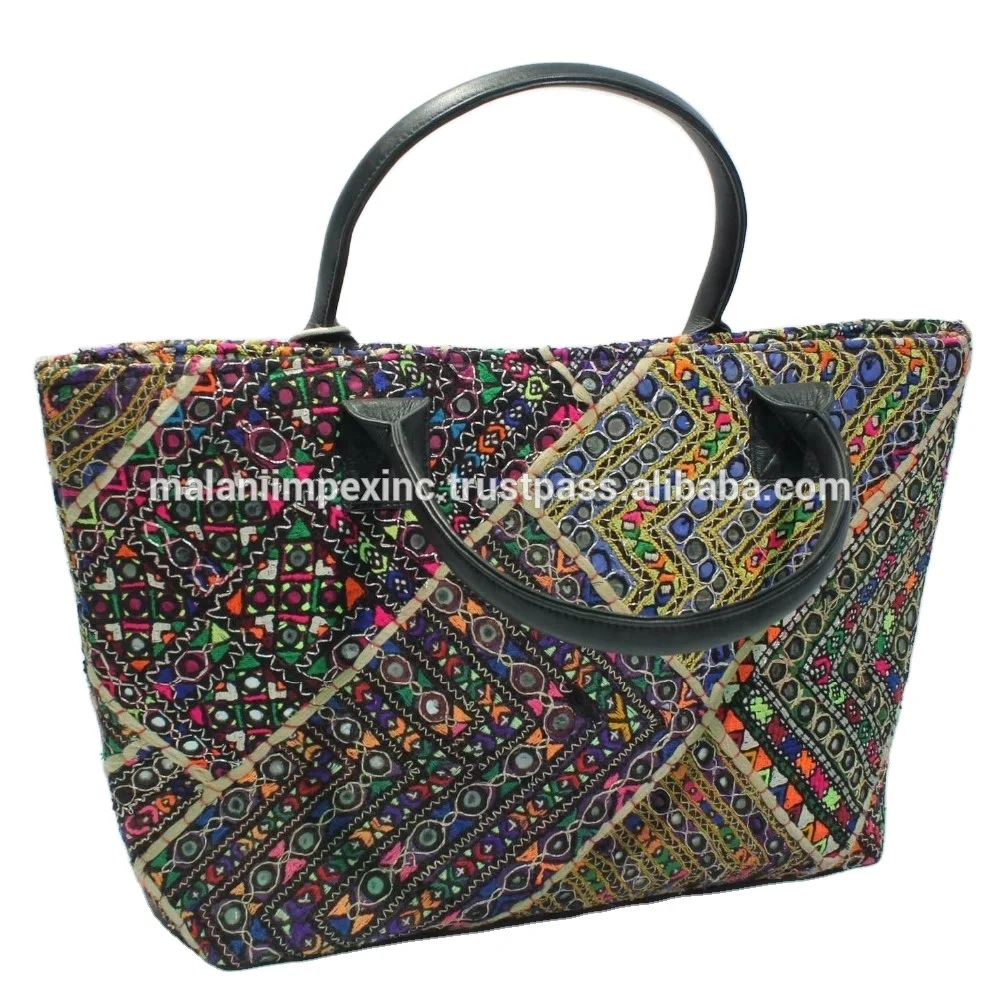2024 New Arrivals Indian Ethnic Handbag Hippie Boho Bags Traditional Woman Shoulder Handbags Vintage Embroidered Tote Bag