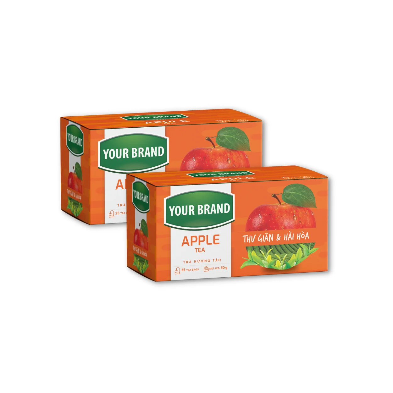 Free sample green tea bags pyramid triangle tea bags with certification apple tea box packaging
