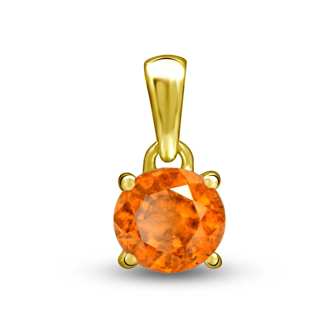Custom Jewelry Fashion Women Custom Jewelry Silver 18K Gold Plated Smooth Mandarin Garnet Pendants