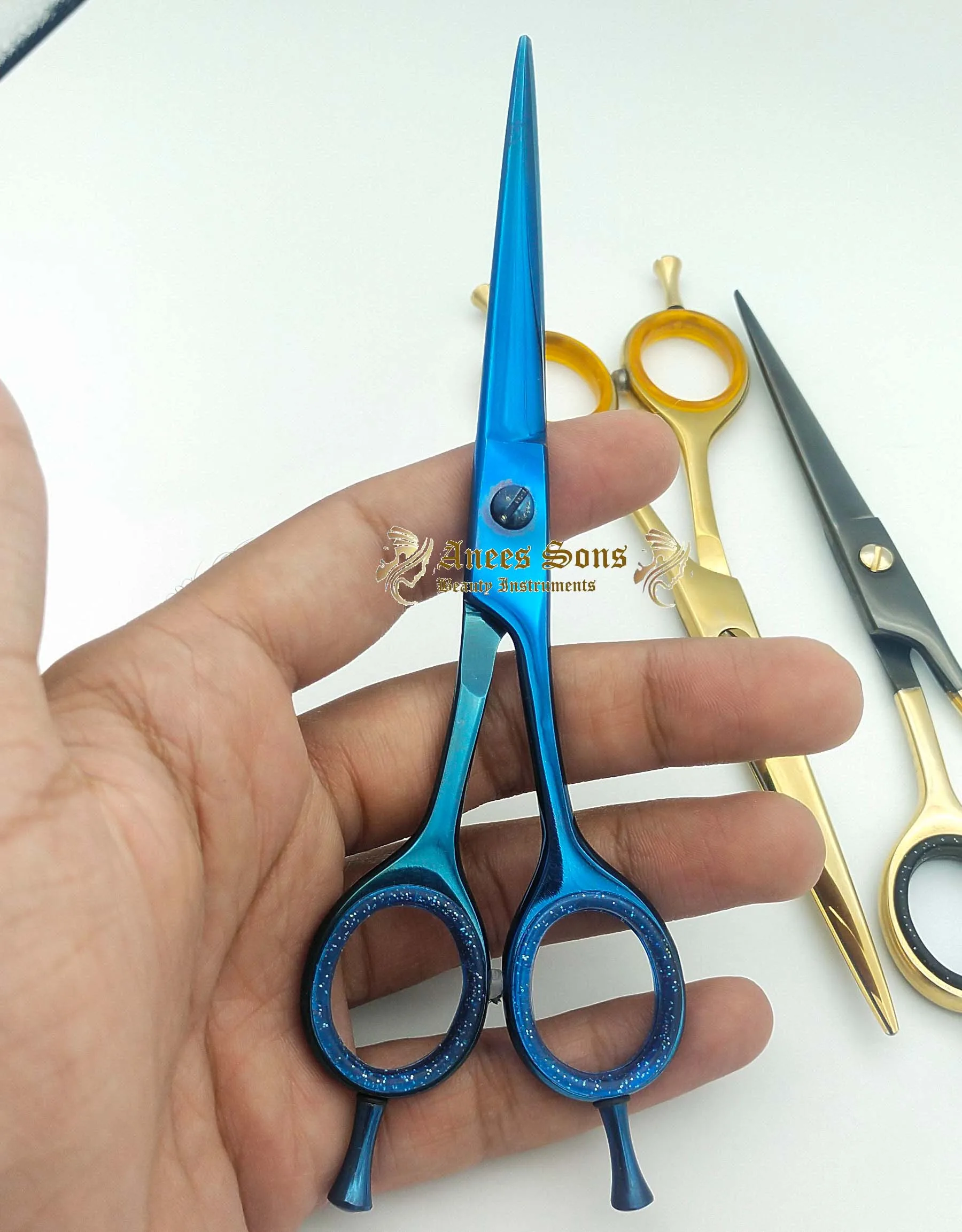Hair Dresser Professional Scissor Right Handed Left Handed Blue Titanium Coated Gold Plated Black Coated Thinning Scissor Shears