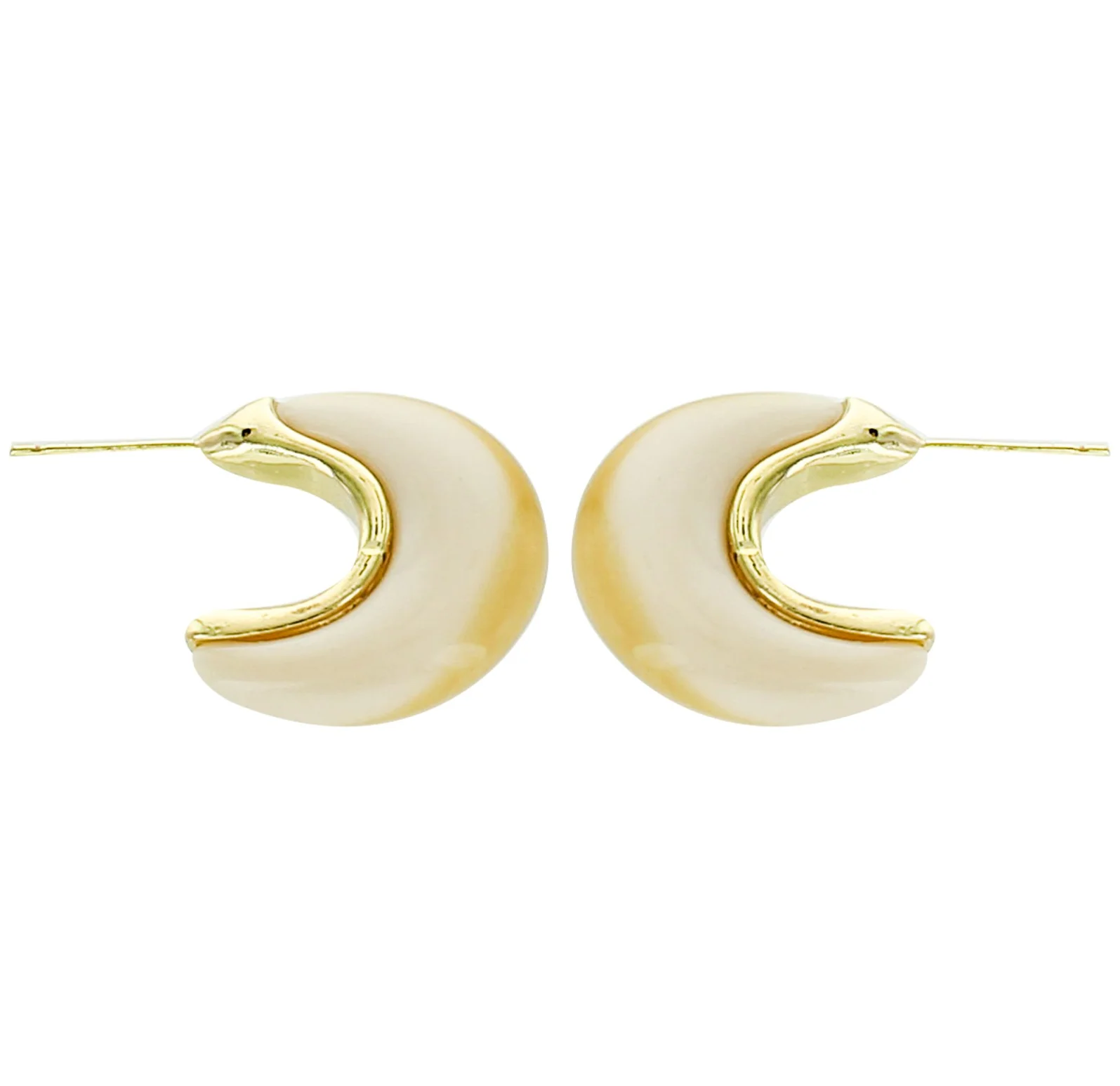 Fashion Resin and Earring Brass Gold Plated Earrings U Shape Acrylic Earrings for customized size hot sale