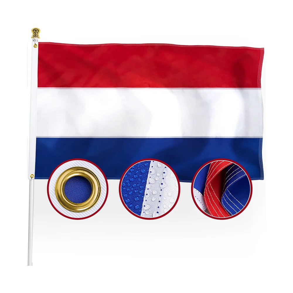 Euro 2024 Hot selling Football Cheering Products 100% Durable Polyester customize 3x5 ft Flag Netherlands Flag Of Netherlands