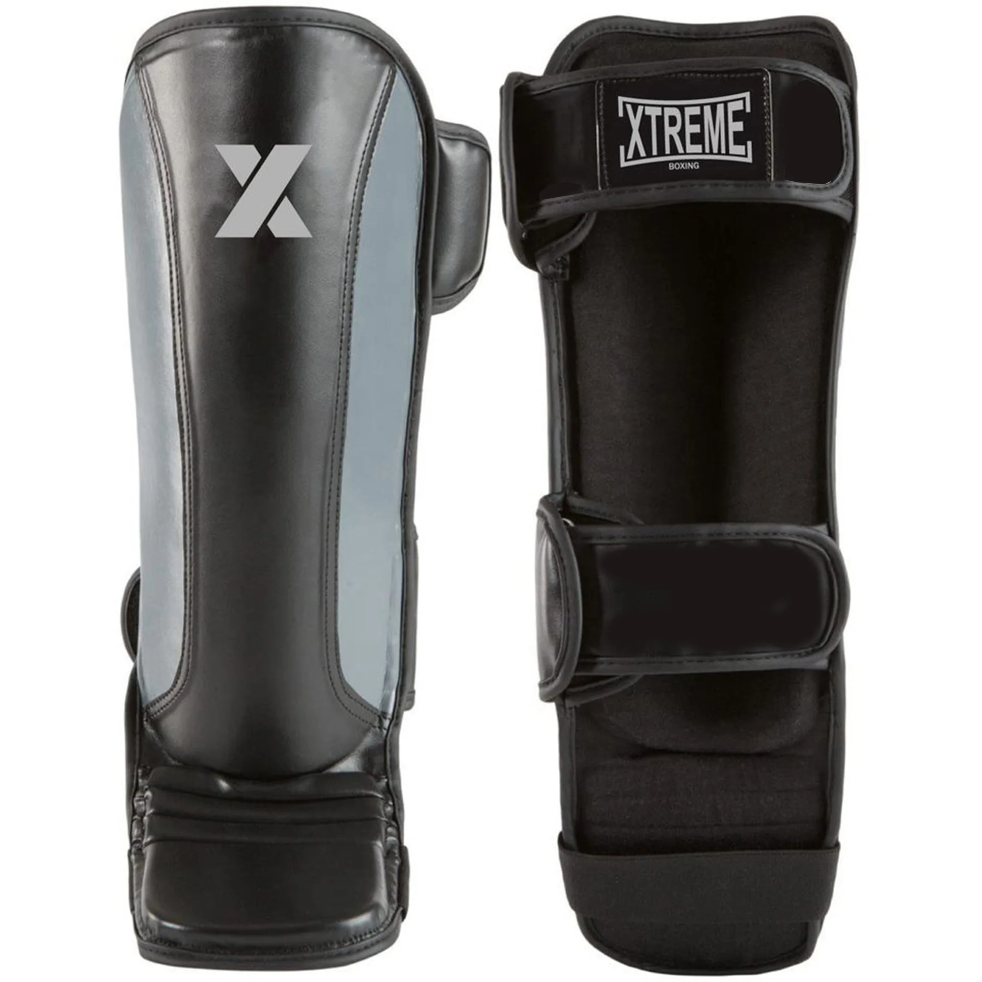 Professional training shin guards leather made high quality legs protection shin pads for kickboxing training