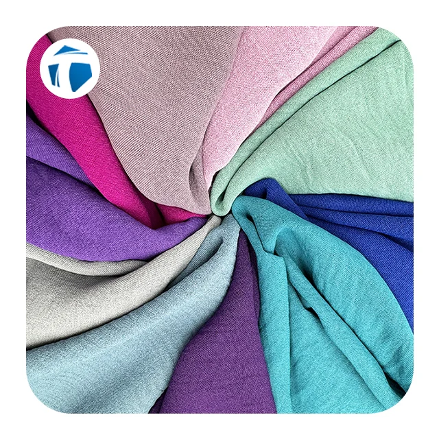 Factory Wholesale Comfort 160gsm CEY Crinkle airflow crepe fabric 100% polyester plain dyed woven fabric for baby dress