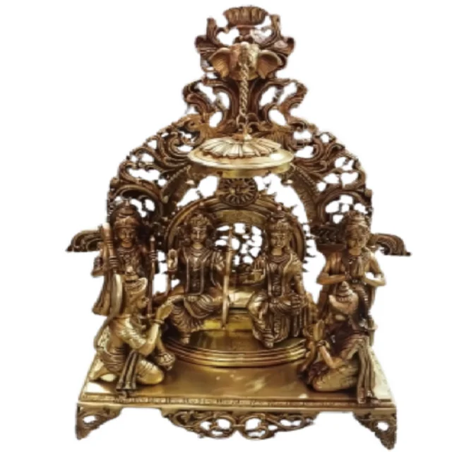 Popular Brass Shubhra Yukta Glazing & Auspicious Ganesha Lakshmi and Saraswati Adorning Figurines Yaksha Best Temple Idols