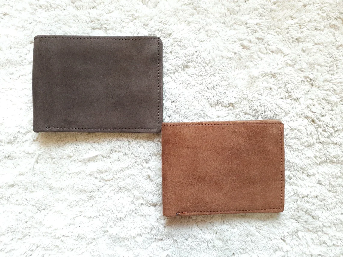 Factory Custom Logo Full Top Grain Men Genuine Leather Blocking Rfid Wallet Bifold Hand Stitched Cowhide Money Card Slot Wallet