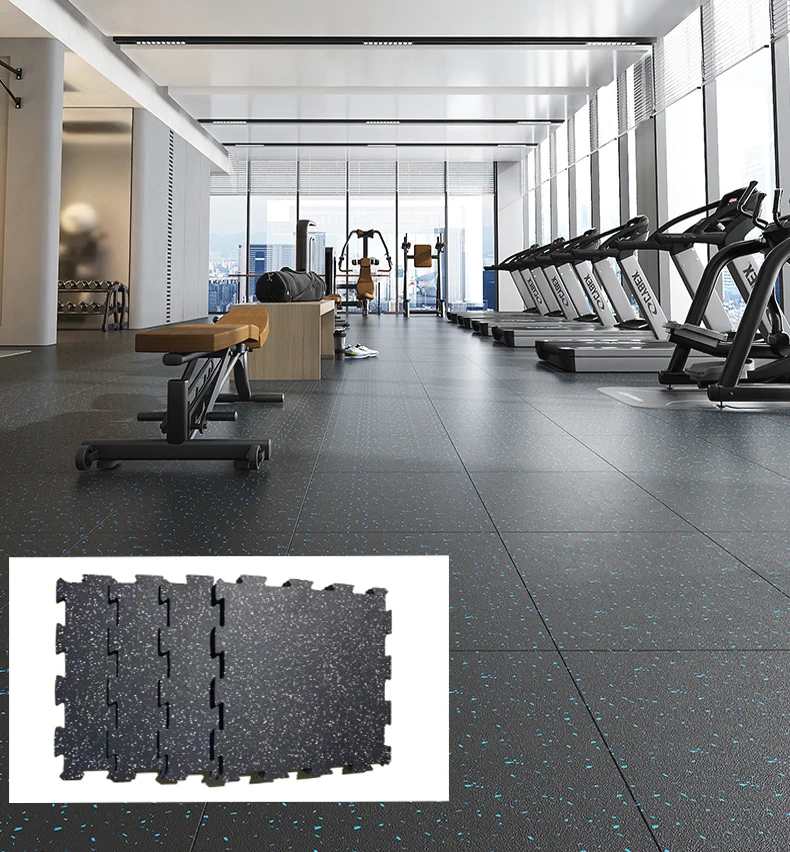 EPDM rubber floor mat interlocking flooring mat for gym use 50mm*50mm with 20 15mm thickness cushion buffer