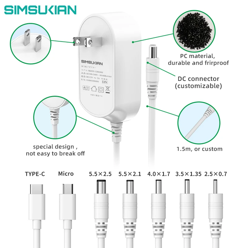 power cord ac/ac pse adapter 220v 50 hz 12v 2500ma power adaptor 12v 3a 2a