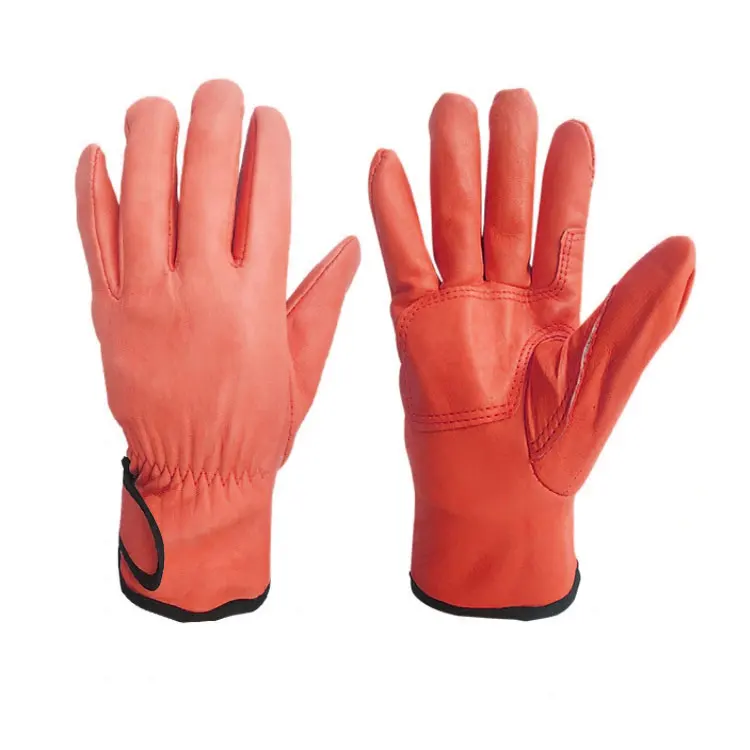 New Customs Wholesale Cowhide Safety Leather Gloves Driving Construction Gardening Engineering Soft Lining