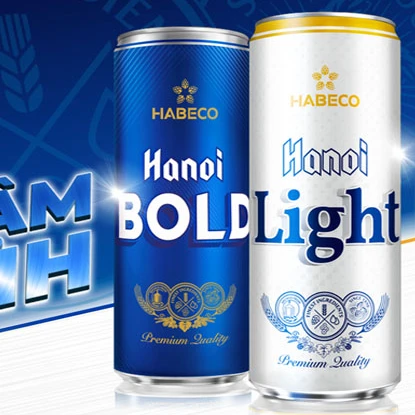 Ханой свет Гладкий может 330 мл/100% свет Гладкий может Ханое пива хит продаж!