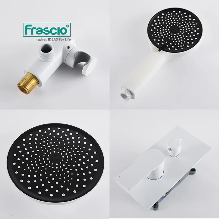 Frascio 2 Functions Luxury Shower System Bathroom Concealed In White Color For Hotel High-end Wall Mounted Shower Faucet