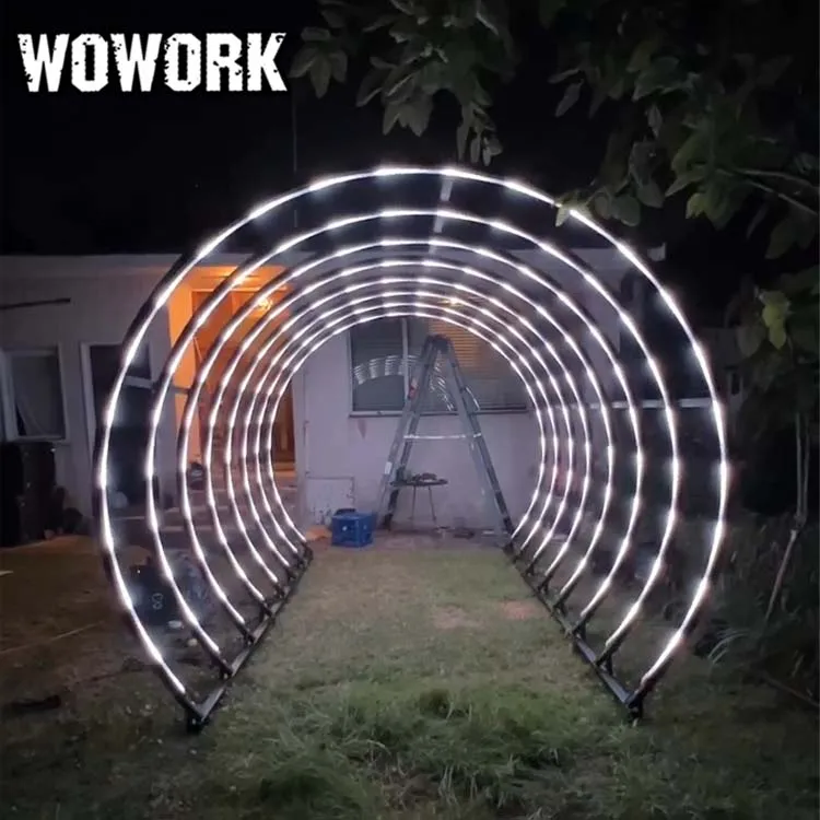 2024 WOWORK LED walkway RGB wedding tunnel arch backdrop for party wedding event decoration