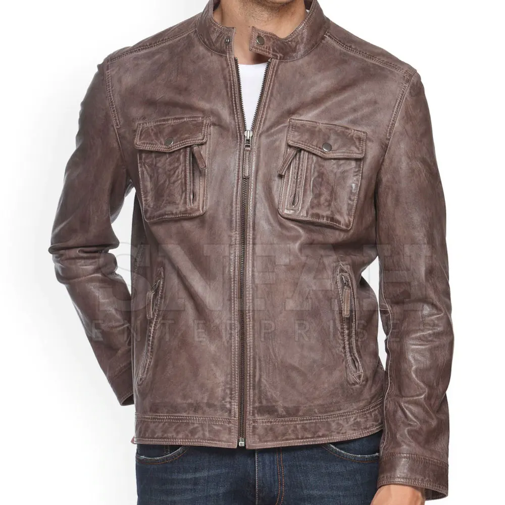 Fine Quality Soft Touch Cowhide Leather Fashion Jacket for Men Best OEM Manufacturers New Style Fashion Leather Jacket