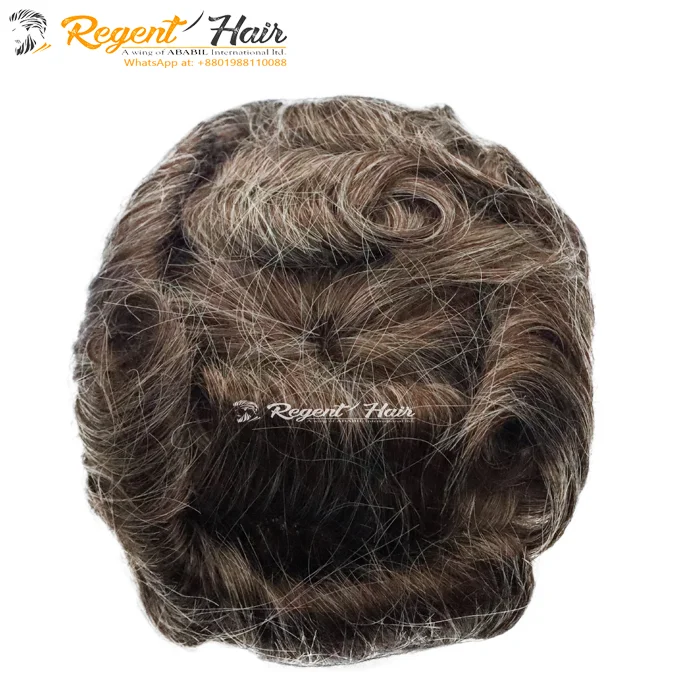 Высококачественный Невидимый парик дышащий супер тонкий Швейцарский из человеческих волос мужской в индийском стиле